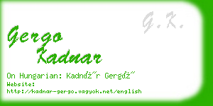 gergo kadnar business card